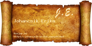 Johancsik Erika névjegykártya
